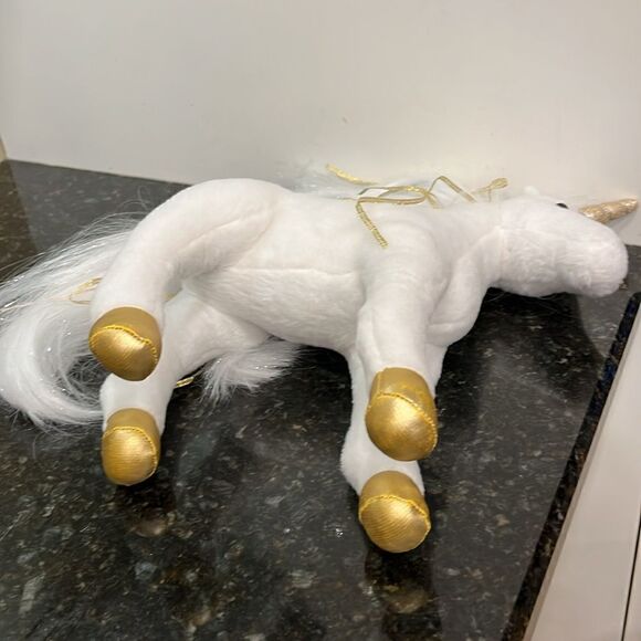DOUGLAS 2018 White GOLDEN PRINCESS UNICORN 12" Plush Cuddle Toys #764 - Picture 8 of 8